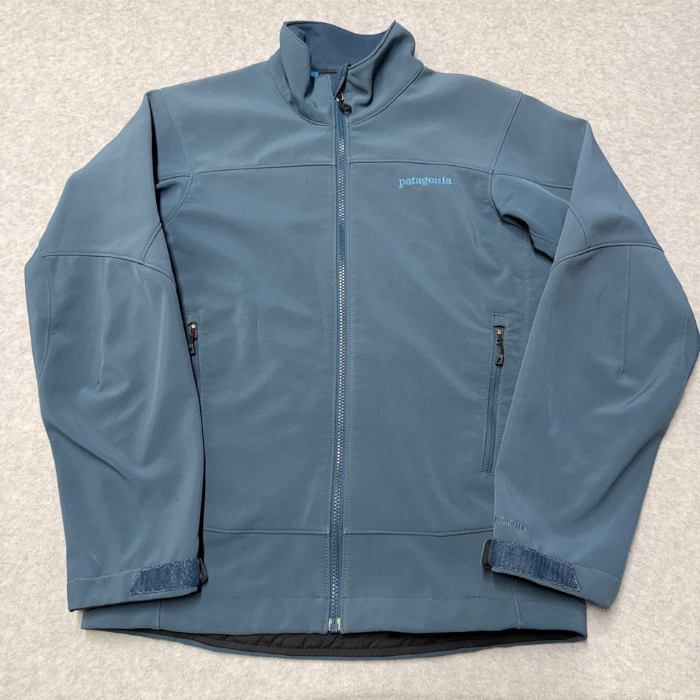 Patagonia Adze Jacket Mens Small Blue Full Zip Hiking Outdoor Polartec Softshell